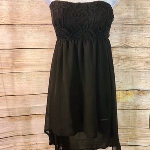 Black strapless dress